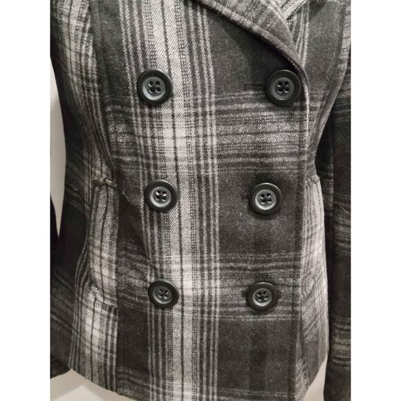 Old Navy Classic Plaid Pea Coat Jacket Women's Small - Picture 3 of 10